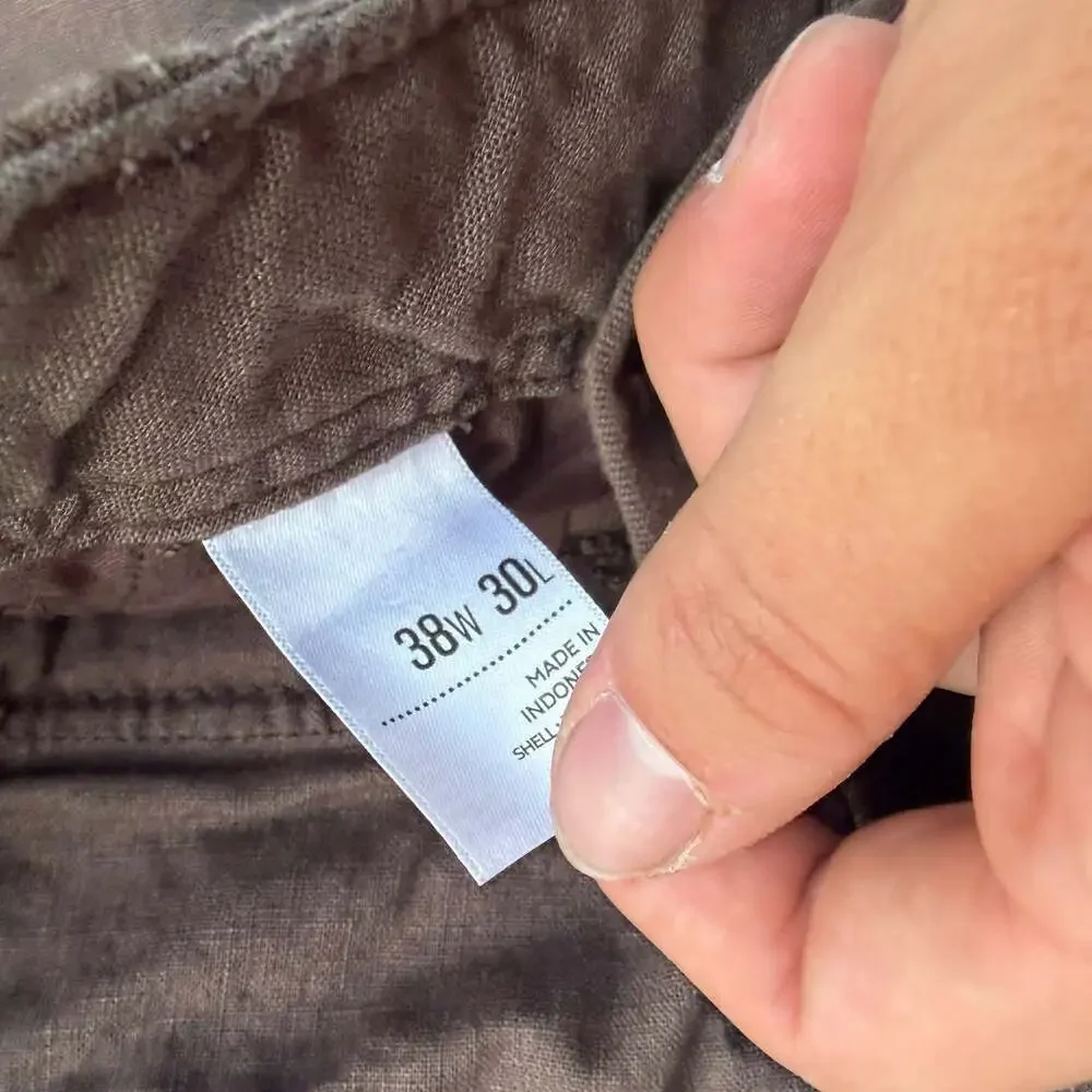 Old Navy Loose Fit Brown Linen-Blend Wide Leg Pants
